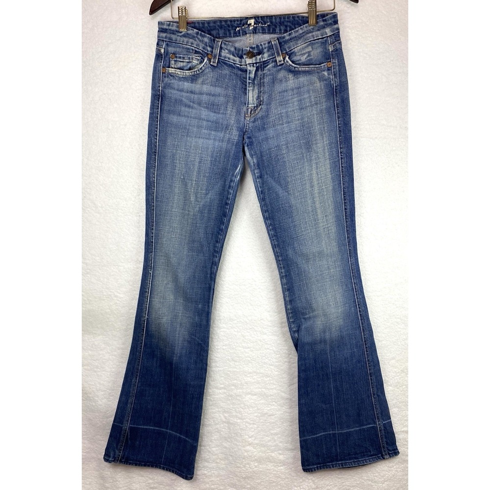 Vintage 7 FOR ALL MANKIND Womens 28 A Pocket Flare Y2K Low Rise Denim Blue Jeans